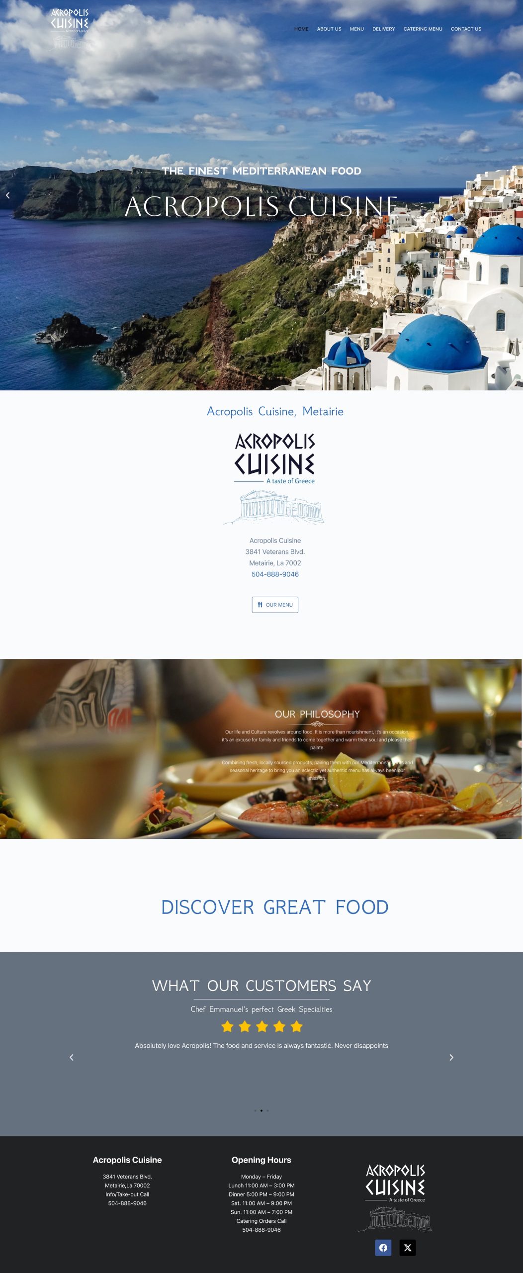 Acropolis Cuisine | Εστιατόριο στην Νέα Ορλεάνη Κατασκευή eshop Πύργος Acropolis Cuisine | Εστιατόριο στην Νέα Ορλεάνη Κατασκευή eshop, ιστοσελίδες στην Ηλεία.